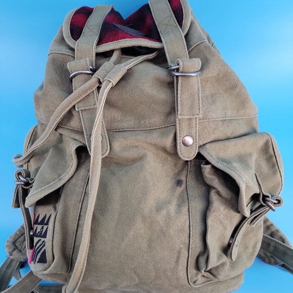 🏄‍♀️ Vintage Roxy Canvas + Flannel Backpack - Picture 8 of 13
